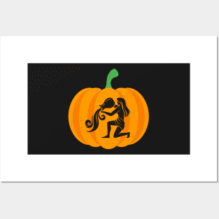 Halloween Jack O Lantern Aquarius Zodiac Sign Posters and Art